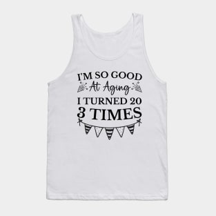 Funny vintage happy 60th birthday women wife 60 year old Tank Top